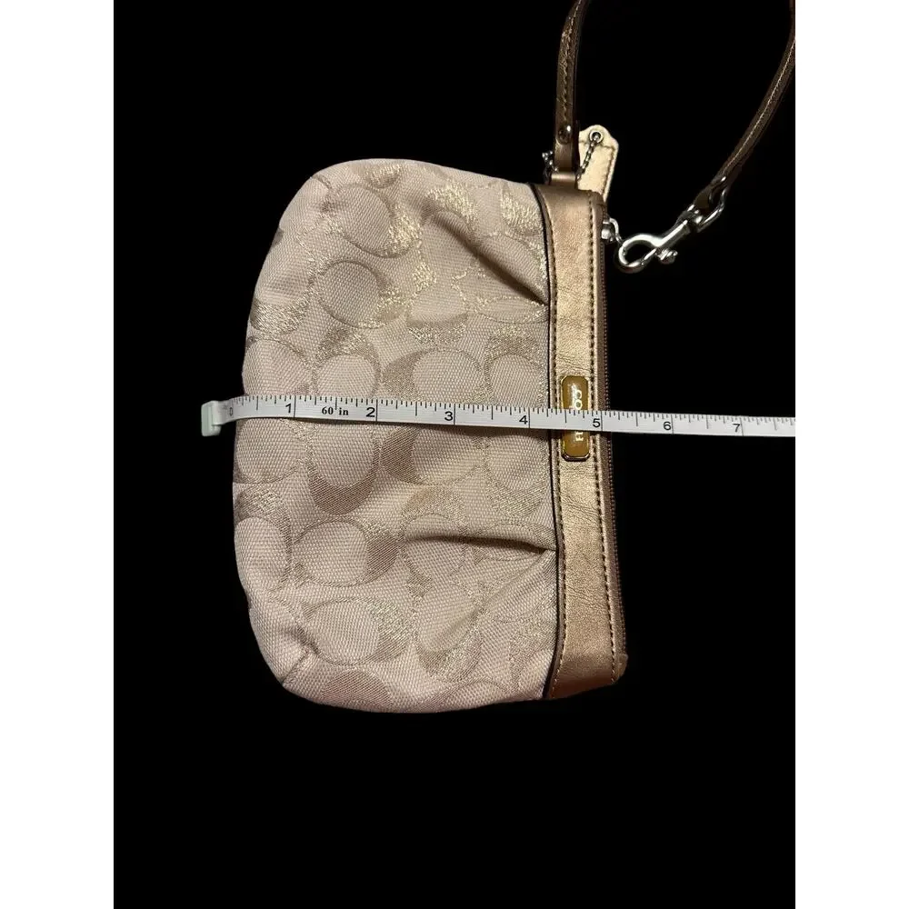 Coach Signature Gold Silver and Cream Wristlet - Picture 9 of 9
